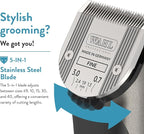 Wahl Professional Animal Bravura Lithium Ion Clipper, 41870-0425, Gunmetal | Professional-Grade Pet Clippers for Grooming, 5-in-1 Fine Adjustable Blade, Perfect for Cats and Small to Medium-Sized Dogs