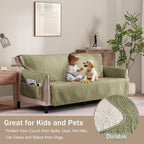 Quilted Recliner Chair Covers, Soft Lazy Boy Chair Covers, Water-Repellent Large Recliner Covers, Pet Friendly Chair Cover for Dogs, Washable Furniture Sofa Cover (Recliner 30", Sage Green)