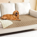Smiry Waterproof Reversible Pet Couch Covers for Dogs | Pet Friendly, Soft Fabric, Washable Sofa Furniture Protector for Dogs Cat Kids, Checkered (30"x90", Camel/Beige)