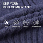 IECOii Extra Large Dog Sweater 4XL,Thermal Warm Dog Sweaters for Giant Breed Dogs,Turtleneck Knitted Knitwear for Pet Winter,Stretchy&Easy On Doggy Sweatshirt for Doberman,Great Dane(Blue,XXXXL)