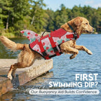 ASENKU Dog Life Jacket - Pet Safety Vest for Swimming & Boating, Shark Life Jacket with Floatation, Dog Lifesavers Swimsuits for Small Medium Large Dogs (Strawberry, M)