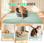 Pawtasy Cat Litter Box Mat,47" x 35" Extra Large Silicone Waterproof Litter Trapping Mat for Scatter Control Soft on Kitty Paws Non-Slip Easy to Clean