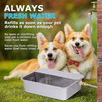 3 Gallon Automatic Dog Water Bowl Dispenser Outdoor Dog Waterer | Stainless Steel Outside Large Self Filling Auto Water Bowl for Dogs Cats Pets Livestock Chicken