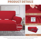 Easy-Going 100% Waterproof Couch Cover, 3 Cushion Couch Slipcover for Sofa | Leakproof Sofa Cover, Stretch Jacquard Furniture Protector Against Stain Spill from Kids, Pets, Dog (Sofa, Christmas Red)