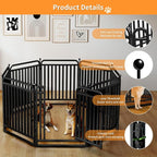 Thickened Metal Tube Dog Playpen Outdoor, Low Threshold Dog Pen, Heavy Duty 40" H 32 Panels for Pet Playpens Indoor, Portable Pet Fence for Yard RV Camping