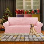Stretch Couch Covers for Sofa, 3 Cushion Couch Slipcover,Dusty Pink | 1-Piece Washable Sofa Cover Pet Friendly(78"-94") Furniture Protector Soft Jacquard, Elastic Bottom for Dogs & Kids