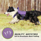 WINGOIN Purple Tactical Dog Harness for Large Dogs,No Pull Dog Harness | with Handle,Adjustable Reflective,Military K9 Style,Big Size Dog Vest,for German Shepherd,for Walking Training Hunting