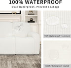 Easy-Going 100% Dual Waterproof Recliner Loveseat Cover, 6-Pieces Stretch Relining Sofa Cover with Pocket, Jacquard 2 Seat Sofa Slipcover Leakproof Washable (Loveseat, Cream)