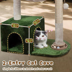 Fantasreen Cat Tree 38'' Tower with Large Hammock, Track Balls for Indoor Cats