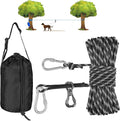 XiaZ Dog Camping Leash, 50ft Portable Overhead Trolley System for Dogs up to 200lbs, Dog Tie Out Cable, Camping, Parks, Outdoor Events,5 min Set-up,Black