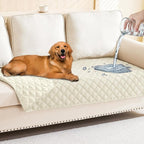 Smiry Waterproof Reversible Pet Couch Covers for Dogs | Pet Friendly, Soft Fabric, Washable Sofa Furniture Protector for Dogs Cat Kids, Checkered (30"x70", Beige/Beige)