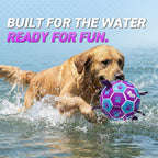 QDAN Dog Toy Soccer Ball, Durable Dog Balls for 30-90 lbs Small Medium Dogs | 8 Inch Soccer Toy with Straps, Dog Tug Toy for Tug of War, Puppy Birthday Gifts, Training Herding Balls for Outdoor, Purple