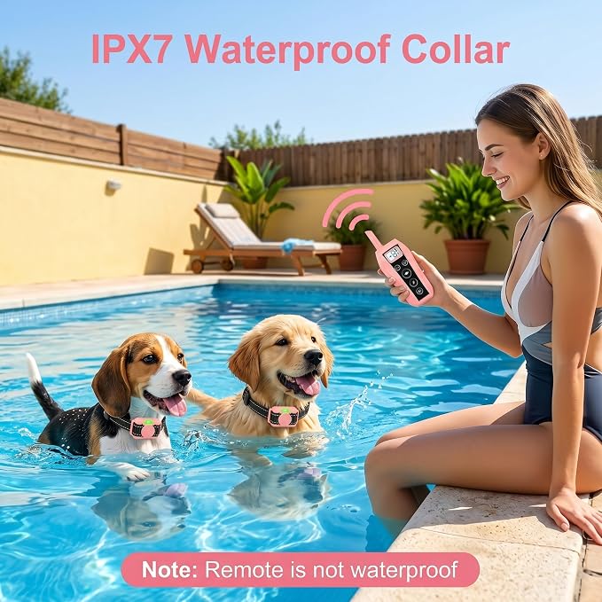 Mini Small Shock Collar for Small Dogs 5-30lbs, Ultra-Light & Thin 2000FT Dog Training Collar with Beep & Vibration & Safe Gentle Shock，IPX7 Waterproof,Pink