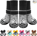 PUPTECK Anti Slip Dog Socks, Shoes with Grippers to Prevent Licking Hardwood Floors Traction, Rubber Boots & Paw Protectors for Small Medium Large Dogs Cold/Hot Pavement, Senior Dogs Booties Grey