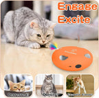 Cat Toys, Rechargeable Interactive Cat Toy, Orange | Smart Sensor Pop-Up Feather Toy with 7 Holes, USB Powered Automatic Kitten Toy for Indoor Cats
