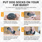 BEAUTYZOO 6PCS Dog Socks to Prevent Licking Paws for Cold Pavement, Winter Dog Shoes with Grippers for Hardwood Floors Anti Slip, Puppy Boots & Paw Protectors for Small Medium Large Senior Dogs, L