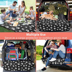 F-color SUV Cargo Liner for Dogs - Heavy Duty Cargo Cover for Mid-Size SUVs | Water Resistant, Bumper Flap, Non-Slip Mat, Car Trunk Dog Car Seat Cover Prevents Scratches Pet Hair Mud Dirt for Sedans Vans