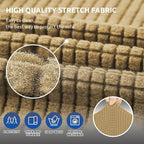 Stretch Loveseat Couch Cover, 2 Cushion Couch Slipcover,Tan | 1-Piece Washable Sofa Cover Pet Friendly (55"-78") Furniture Protector Soft Jacquard, Elastic Bottom for Dogs & Kids