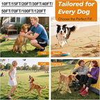 40FT Dog Tie Out Cable Lead with Shock Spring for Medium Large Dogs | Shock-Absorbing; 500LBS Tensile Strength; Strong Stainless Steel Core; 360° Swivel Locking Hook; Anti-Rust Vinyl Coating