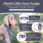 Lucky Love Dog - Adjustable Dog Collar with Easy Click Buckle for Medium Dogs, Durable, & Comfortable Collar for Male & Female Dogs, Pet Collar for Puppies & Adult Dogs - Zuzu, Medium