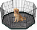 Foldable Dog Playpen,30in 8 Panels Metal Pet Exercise Fence with Bottom Pad | Dog Play Pen for Indoor Outdoor,Heavy-Duty Pet Fence Puppy Crate Kennel with Door for Small Medium Pets
