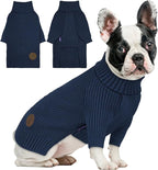 cyeollo Dog Sweater Long Sleeve Knitted Turtleneck Pullover Warm Clothes | Ultra Soft Warm Knit, Full Coverage, 4-Way Stretch for Easy Movement, Easy On & Off, Winter Daily Wear for Small Dogs