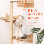 Wall Mounted Cat Tree, Cat Wall Shelves with Sisal Mats | Cat shelves for wall with wall mounted perch, sisal scratching posts, cat shelf and space saving design for indoor cats