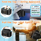 Petskd Top-Expandable Small Pet Carrier 17"x12"x8.5" Airline Approved | for JetBlue/Frontier/Spirit Airlines, Lockable Safety Zippers and Anti-Scratch Mesh, Soft-Sided, Pets Under 8 Lbs, Black