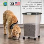IRIS USA Dog Food Storage Container, 2-Pack, Up to 54 lbs, Black | Made in the USA, Comes w/ Wheels & 2-Cup Scoop, Airtight Seal, BPA-Free, Bird Seed, Cat food, Cat Litter, Multi-Pet Household