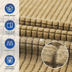 Stretch Oversized Couch Covers for Sofa Slipcover,Tan | 1-Piece Washable Sofa Cover (94"-110") 4-Seater Furniture Protector, Soft Jacquard Non-Slip Elastic Bottom for Dogs & Kids