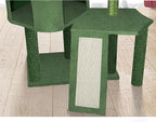 Wang Xin Four Layer Big Cat Tree with Huge Cat Condo and Two Hammocks Scratch Pad,Green