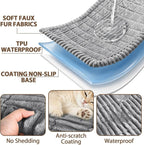 FUANGUI 2 Pack Waterproof Couch Cover for Dogs Pets Sofa Protector | Non-Slip Washable Fuzzy Soft Sofa Slipcover for 2 PCS L Shaped Sofa Pet Friendly, 27.6" x 70.9"+27.6" x 82.7", Grey