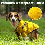JoyDaog Dog Raincoat with Hood, Waterproof Dog Rain Jacket for Small Dogs | Waterproof dog rain jacket with hood and pockets for rainy walks, outdoor activities and everyday protection,Yellow S