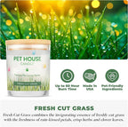 Pet House 9 oz Fresh Cut Grass Scented Candle, Clean Burning, Long Lasting Plant-Based Pet Odor Candle, 60 Hour Burn Time - 2 Pack