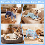 Bienbee Dog Pajamas, 4 Pack Adjustable Onesies for Small to Large Dogs 3XL | Dog Shedding Suit with Soft Fabric, Breathable & Stretchy, and Adjustable Back Length for Sleeping Lounging and Daily Use