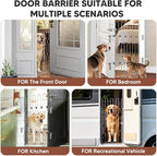 Snagle Paw Extra Tall Metal Retractable Door Barrier, 24.4" Wide 35" Tall Safety Dog Gate for Front Door,Easy Install Retractable Pet Gate for Recreational Vehicle,Doorways