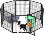 FXW Homeplus Indoor Dog Playpen, 32" H, 8 Panels, for Small & Medium Dogs | Stress-free play, Heavy-duty, Semi-open design, Easy setup, Threshold-free gate, Expandable, Patented
