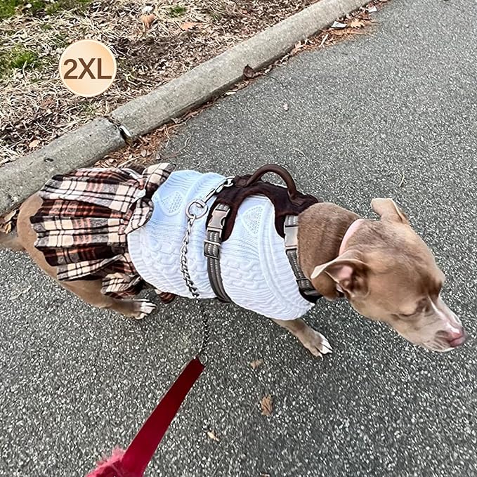 KYEESE Dog Sweater Dress Turtleneck Thick Knit Pullover for Cold Weather | Stretchy Fit, Lightweight & Warm, Cozy Knit Comfort, Cute Bow Accent, Gentle on Sensitive Skin, Comfortable Daily Wear