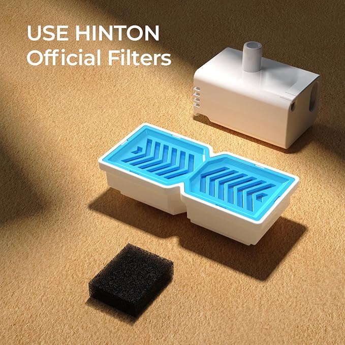 HINTON Pet Water Fountain Replacement Filters & Pre-Filter Sponges for 3.2L/7L/12L Dog and Cat Water Fountain - 9 Pack Filters & 9 Pre-Filter Sponges
