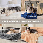Waterproof Calming Dog Blanket for Large Dogs, Noiseless Soft Plush Pet Blanket for Bed, 500GSM Thick Faux Fur Pet Throw, Cozy Couch Furniture Protection Washable, Night Blue, 50x60IN