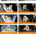 PETTALK Deluxe 2 Sided Dog Car Cover for Back Seat,Waterproof Protector | 2 Sided for Double Comfort 4 Seasons,Durable Heavy Duty,Anti Scratch,Non-Slip,Odorless,Cars SUVs Truck,Dog Seat Belt Included