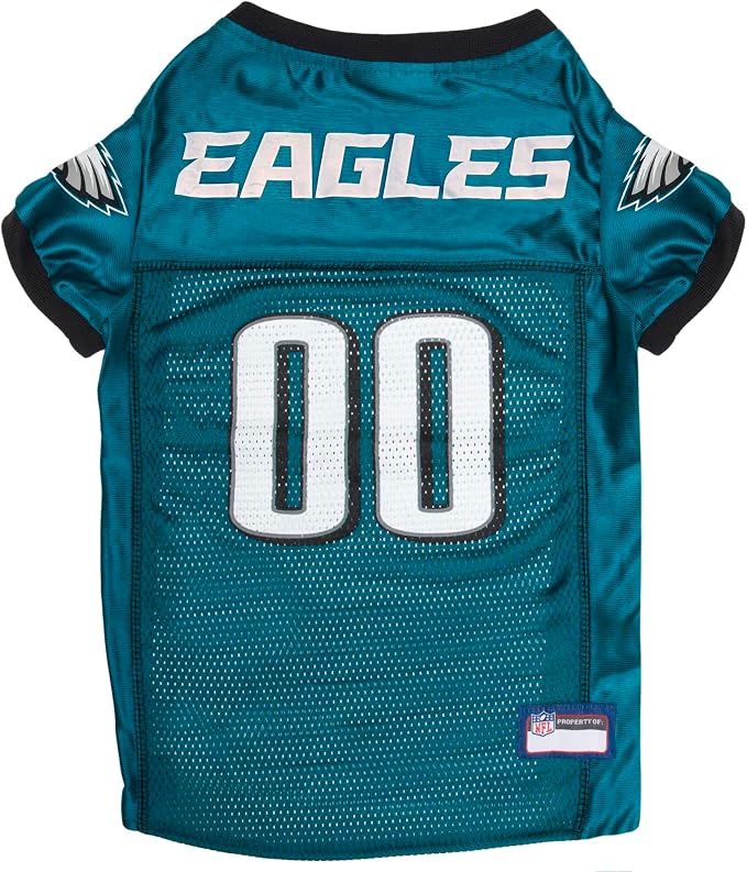 Pets First NFL Philadelphia Eagles Dog Jersey, Size Medium, Football Shirt Costume for Pet, Dog Sports T-Shirt, NFL Team Clothing for Cats, Licensed Pet Apparel Available in 7 Sizes and 32 Teams