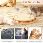 LMUGOOS Cat Scratcher, Cat Natural Sisal Scratching Pad, Kitten Interactive Toy with Ball Track Spring Ball for Chasing Hunting Mental Physical Exercise Puzzle | Cat Toys Spring Ball Turntable Indoor Entertainment Chasing Hunting Protecting Furniture S...