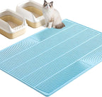 TRZZ XXL Cat Litter Mat, Large Silicone Waterproof Mat, Blue | Non-Slip, Easy to Clean, Cat Litter Trapping Mat, Kitty Litter Catcher, Scatter Control, for Floor