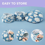 Lesure Donut Cute Jacquard Large Cat Tunnel Bed Kitten Toys for Dog Bunny | 39.5x39.5x10in,Round Large Cat Bed Tube for Multi Kittens,Pet Peekaboo Cave Toy,Spiral Hideaway,Washable Cushion,Blue