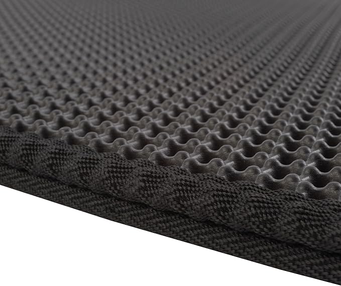 Cat Litter Mat - 24x15 Waterproof Litter Box Mat with Dual-Layer Honeycomb Design for Trapping Litter - Slip-Resistant Cat Mat by PETMAKER (Black)