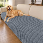 Smiry Velvet Couch Cover for Dogs, Non Slip Soft Sofa Protector for Pets | Washable Sofa Cover for Cats, Cozy Furniture Protector Against Pet Hair, Scratches, Fits Sectional Sofa(Grey, 36"x88")