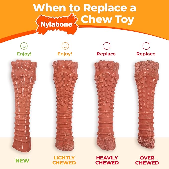 Nylabone Power Chew Mega Knot Bone Dog Chew Toy, Chicken Flavor, X-Large | Durable dog toys for aggressive chewers, long lasting, discourages destructive chewing, for dogs 50+ lbs, flavor throughout