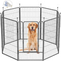 Dog Playpen,32/40/45 Inch Height in Heavy Duty, Folding Indoor Outdoor Anti-Rust Dog Exercise Fence, Portable Pet Playpen with Door for Large Medium Small Dogs and Pet (8 Panels, 45 Inch) Silver