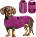 Queenmore XXL Dog Sweaters, Soft Fleece Vest Pullover Dog Jacket with Leash Hole, Warm Winter Pet Clothes Cold Weather Doggy Dachshund Sweater for Large Dogs Cats Boy or Girl (Cationic Berry, XXL)
